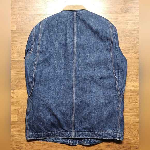 1980's Polo Barn Chore Denim Jacket - Wool Liner - Mens L - Picture 3 of 8